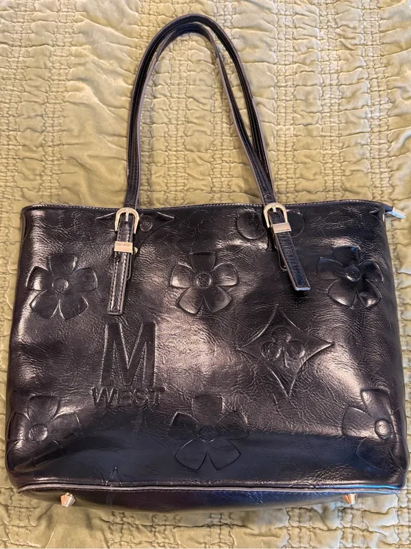 Montana West M West Black Embossed Floral Western Tote Shoulder Bag Purse - Image 3