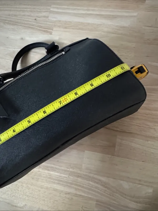 Calvin Klein Black Structured Satchel with Top Handles EUC - Image 5