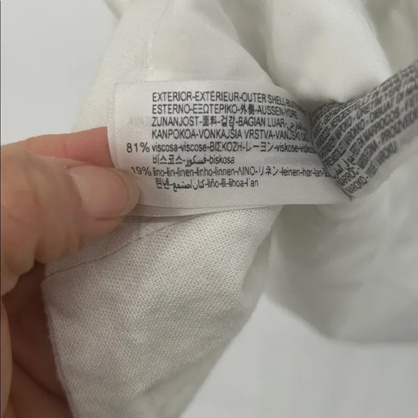 Bershka Linen Blend Halter Crop Top Button Front White Size M - Image 6