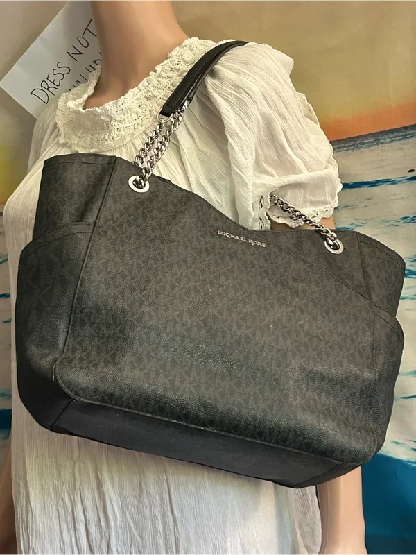 Michael Kors Black Monogram Tote Shoulder Bag - Image 2
