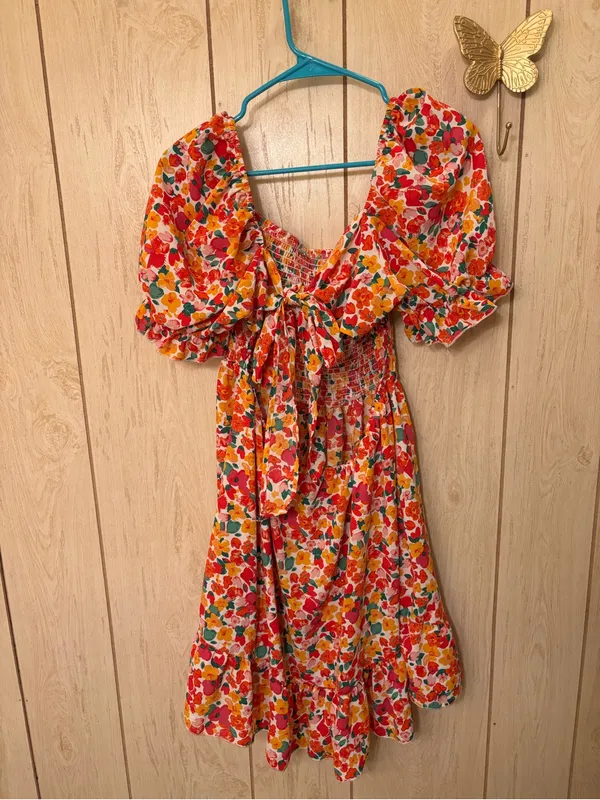SHEIN all over floral square neck dress - Image 4