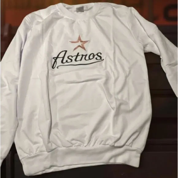 Houston Astros White Lightweight Baseball Sweater Mens Small BNWT MLB Tee - Image 3