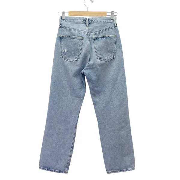 AGOLDE 90s Crop Mid-Rise Loose Straight Jeans Medium Wash Size 23 Organic Denim - Image 3