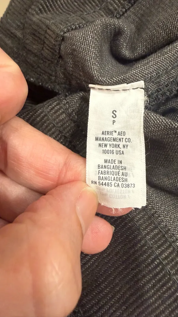 Aerie Black Corduroy Overalls - Relaxed Fit with Raw Hem - Small - Image 5