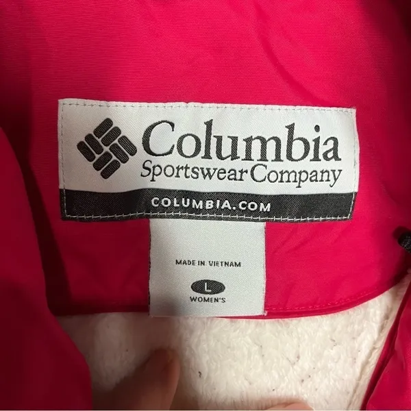 Columbia Sherpa lined coat size large hot pink‎ white black - Image 4
