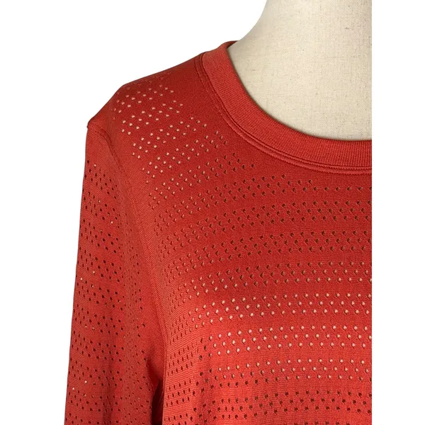 Lululemon Breeze By Long Sleeve Squad‎ Tee Women 10 Orange Top Yoga Athleisure - Image 8