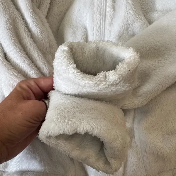The North Face Osito Hooded Fleece Jacket‎ White Silken Raschel Full Zip S Cozy - Image 9