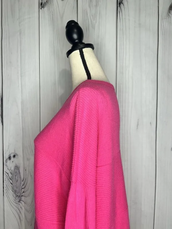 Staccato Pink Multi Directional Ribbed Long Sleeve Lightweight Sweater Sz L - Image 5
