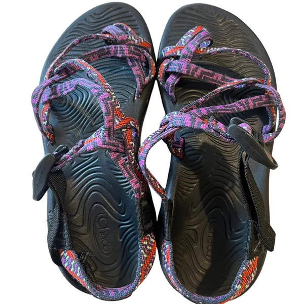 Chacos Z/2 1215 EcoTread Strappy Outdoors Sporty Purple Black Orange Sandals Sz 7 - Image 4