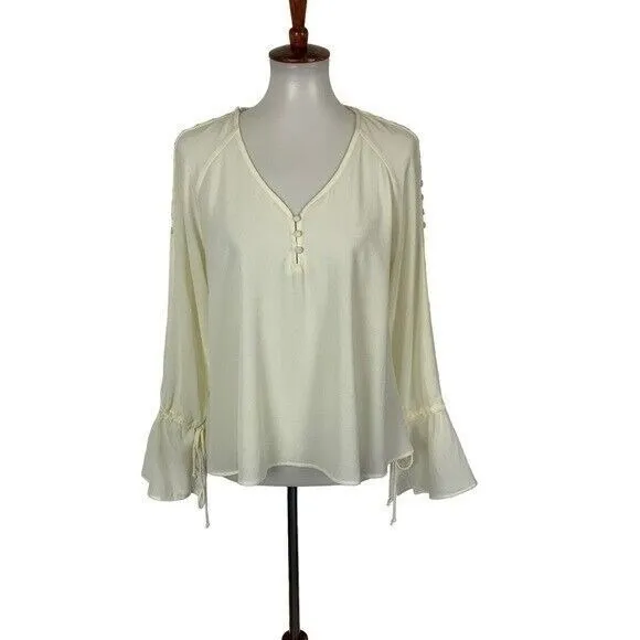 Black Swan Ivory Blouse Medium Long Sleeve NWT Romantic Cottagecore - Image 2