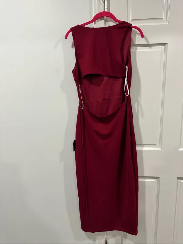 Lulu's Berry Red Sleeveless Midi Dress - Image 3