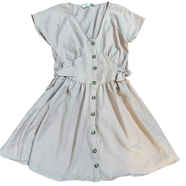 ZARA Pink Button‎ Front Midi Dress Women Soft Girly Cottagecore Feminine Sz XS - Image 11