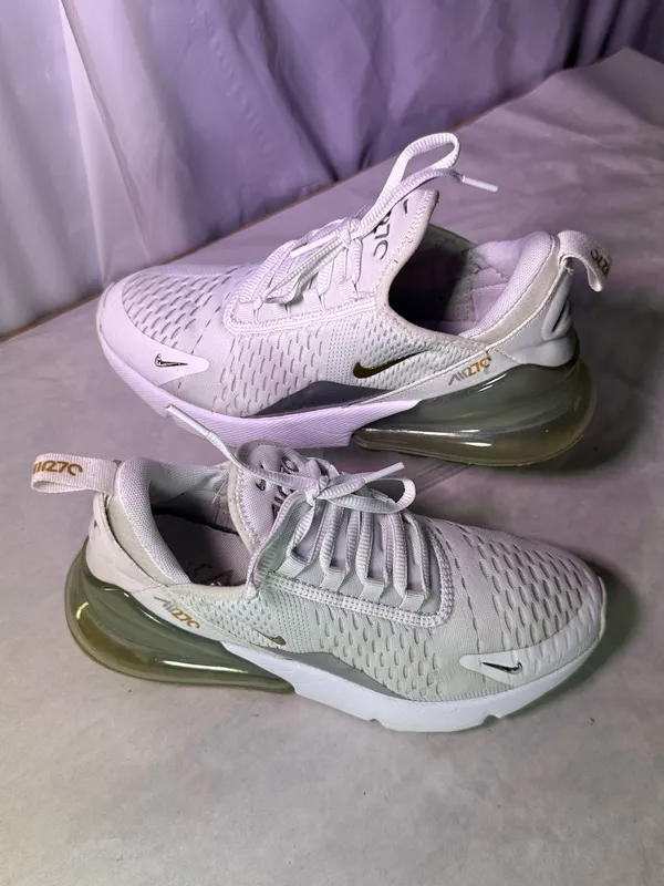 Nike Women's White and Gold Air Max 270 Sneakers - Image 5