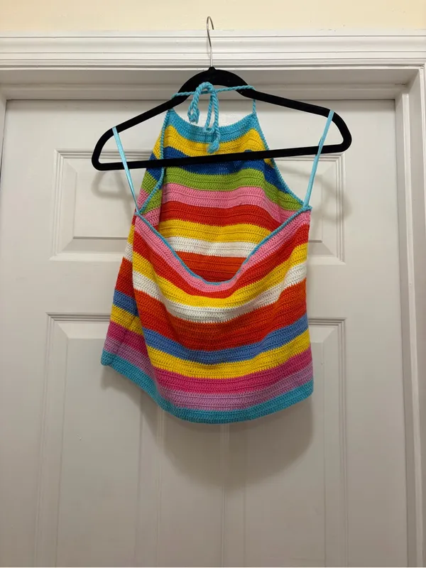 Ralph Lauren Multicolor Crochet Halter Tank Top - Image 5