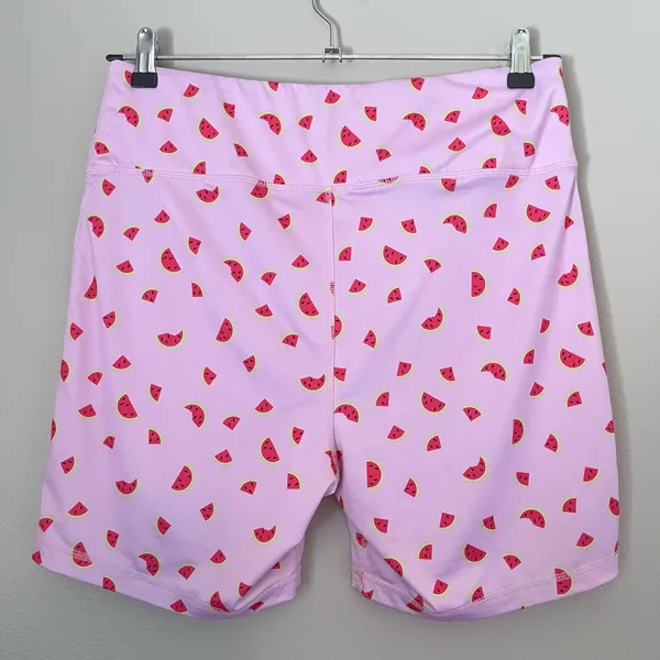 Cabana by Crown & Ivy Watermelon Print High Rise Athletic Bike Shorts Pink XL - Image 4