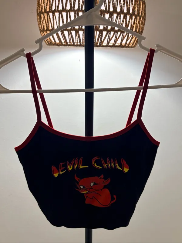 Devil Child Graphic Crop Tank - Image 2