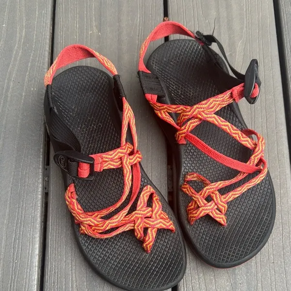 Chacos Pink and Orange Sandals with Adjustable Straps - Image 3