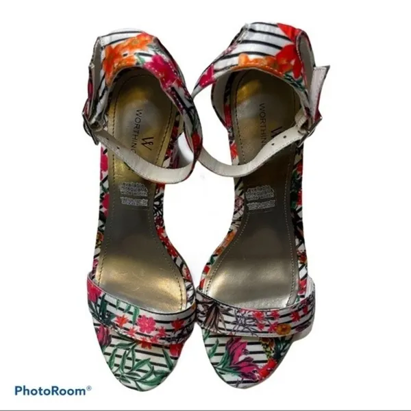 Worthington Heels Floral Striped Beckwith Size 6 - Image 4