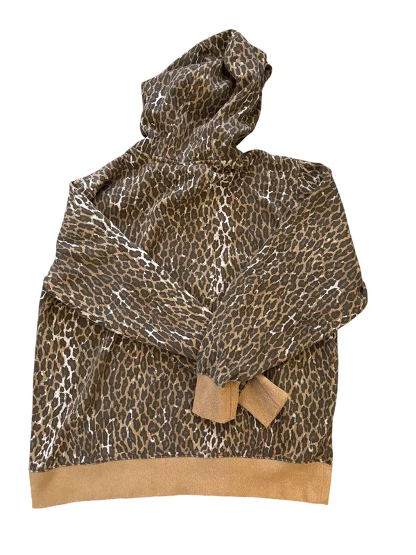 Ariat x Rodeo Quincy Hoodie XL Leopard Print Camo & Embroidered Rose Logo Sleeve - Image 4