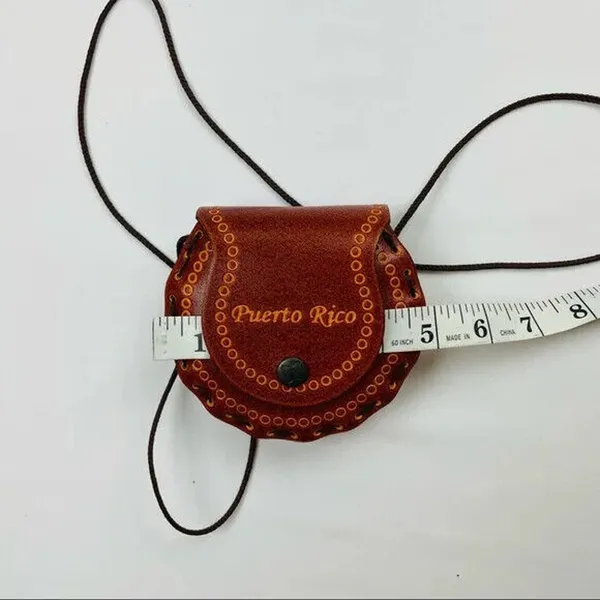 Retro XS Handmade Tooled Latigo Leather Shoulder Bag Brown Boho Purse - Image 6