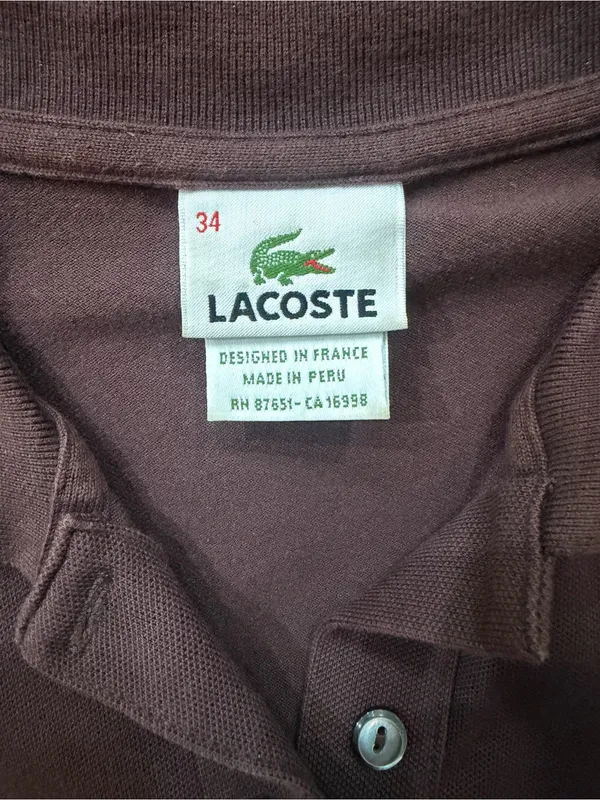 Lacoste Women’s Brown Short Sleeve Polo Shirt - Image 3
