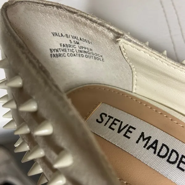Steve Madden Off White Studded Vala Si Vala Heels Sz 5.5 - Image 8