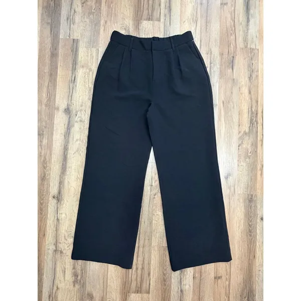 BYLT Premium Basics Black Wide Leg High Rise Pants Women's L Stretch‎ Career - Image 3