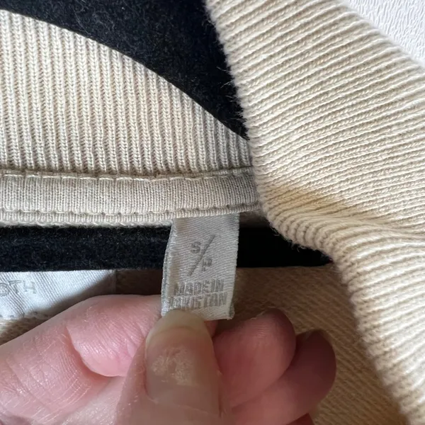 Standard Cloth Womens Tan Full Zip Sweatshirt Mock Neck Cotton Jacket‎ Small - Image 6