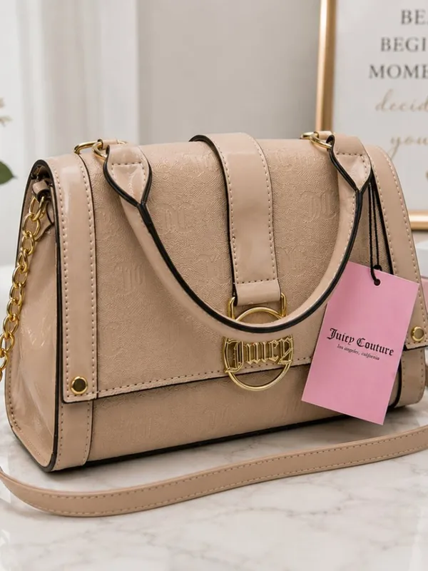Juicy Couture Cafe Fancy Flap Tan Crossbody Bag NWT - Image 6