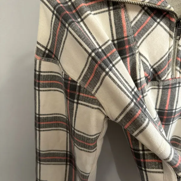Free People Why Not Sweatshirt Plaid Quarter Zip - Image 5