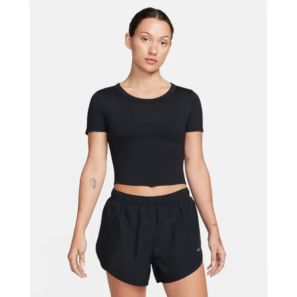 Nike One Fitted Women's Dri-FIT Short-Sleeve Cropped Top BLACK Small NWT - Image 2
