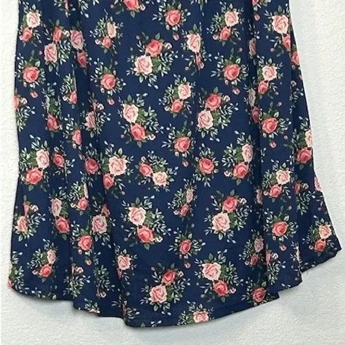 Anthropologie NAÏF Blue Floral Dress L‎ Off Shoulder Bell Sleeve Cottagecore - Image 6