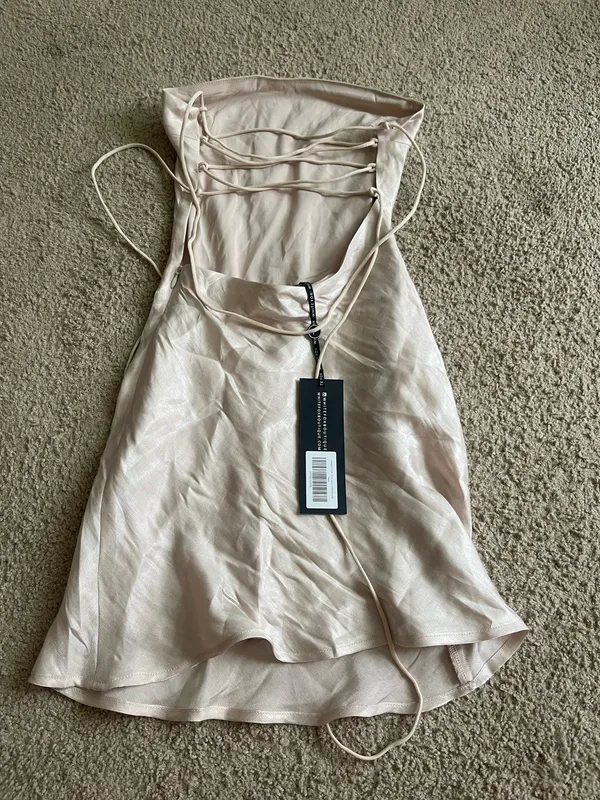 White Fox Boutique Crazy for You Mini Dress Pearl - Image 4