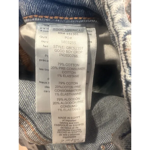 Good American Good Straight High Rise Raw Hem Jeans casual size 10/30 Preppy - Image 11