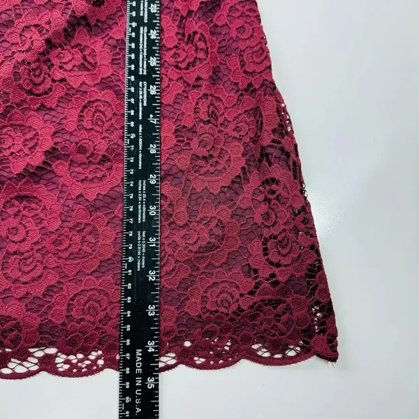 Madewell Lace Magnolia Shift Mini‎ Dress Burgundy Size 4 - Image 5