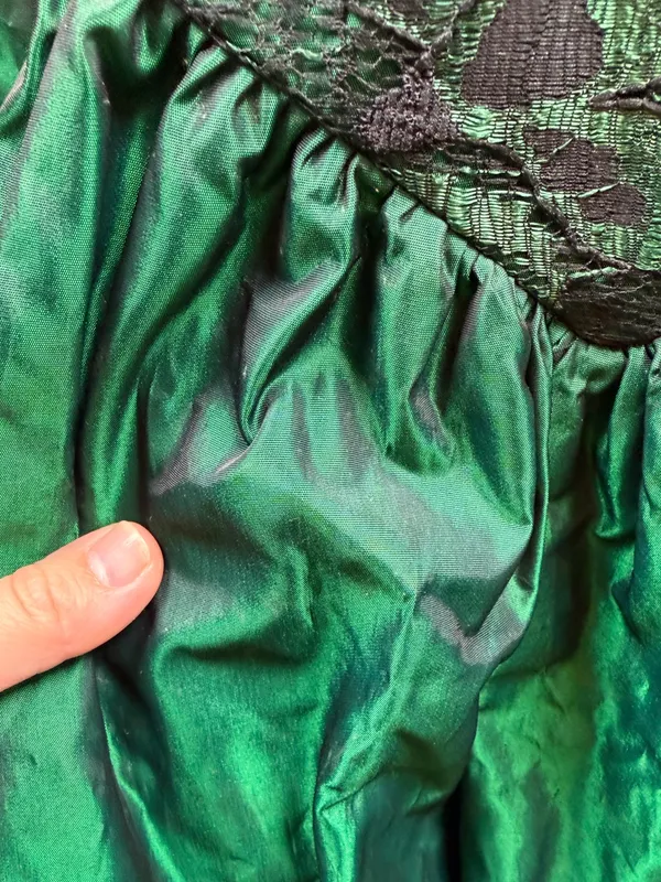 Lorelie Vintage Emerald Lace Tulle Bow Prom Dress Romantic Gothic Ethereal Sz 10 - Image 11