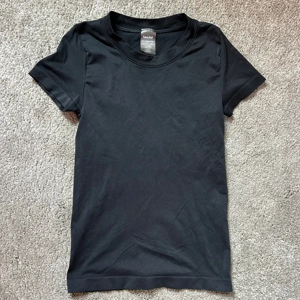 Sunday Best Aritzia Seamless Black Crop Top T-Shirt Basic Size XXS - Image 2