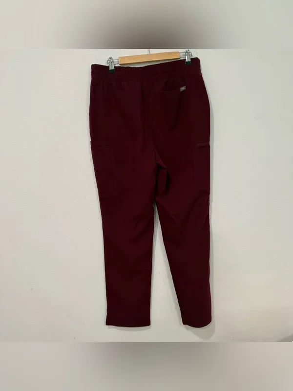 Figs Yola High Waisted Pant in Burgundy L Tall - Image 5