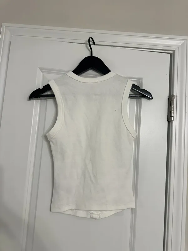 EDIKTED Basel Button Up Tank Top in White Size X-Small - Image 6