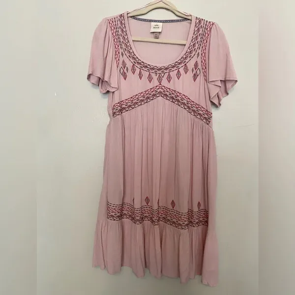Knox Rose‎ Dress Boho Cottagecore Embroidered Ruffle Romantic Valentines Day - Image 2