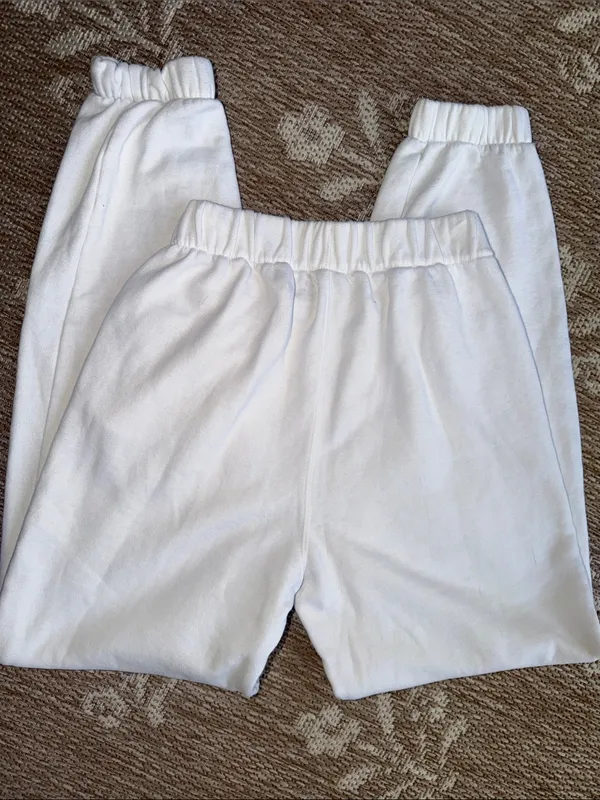 Hollister White Elastic-Waist Jogger Pants - Image 4