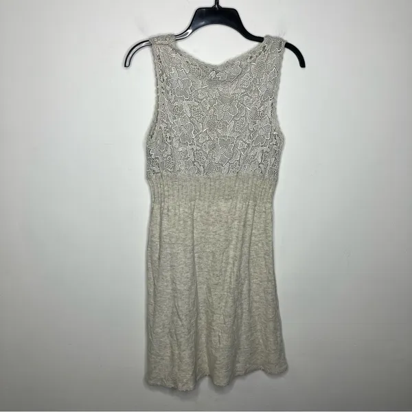 Anthropologie knitted &‎ knotted wool Blend dress gray tan women's size small - Image 7