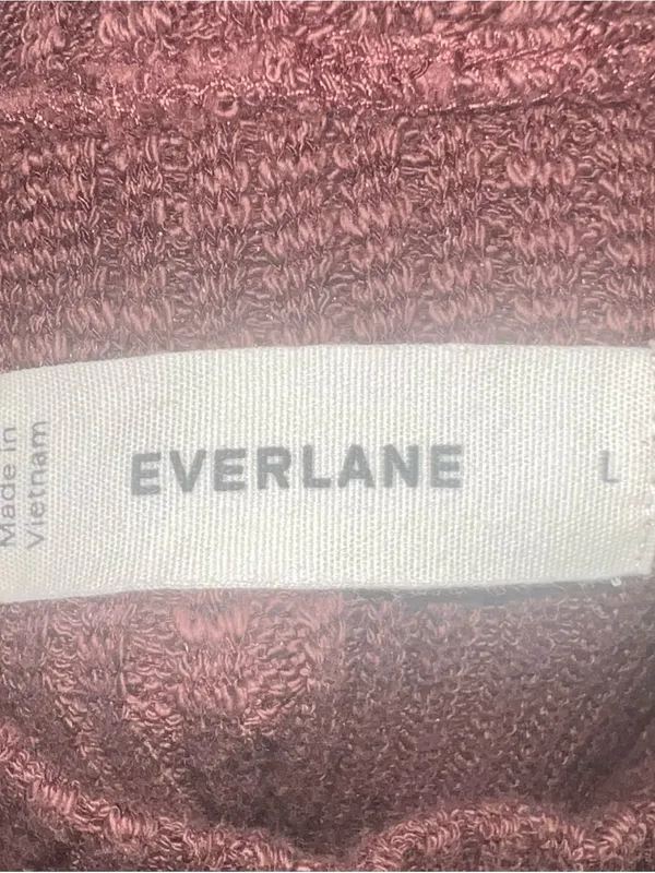 Everlane The Cozy Rib Funnel-Neck Dark Mahogany Large brown fall - Image 4