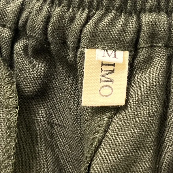IXIMO Women's Medium Green 100% Linen Tapered Drawstring Pants Lagenlook Coastal - Image 5