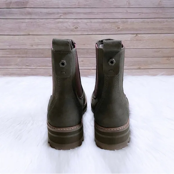 Timberland Courmayeur Valley Chelsea Boots, Olive Nubuck, Size 7.5 New in Box - Image 7