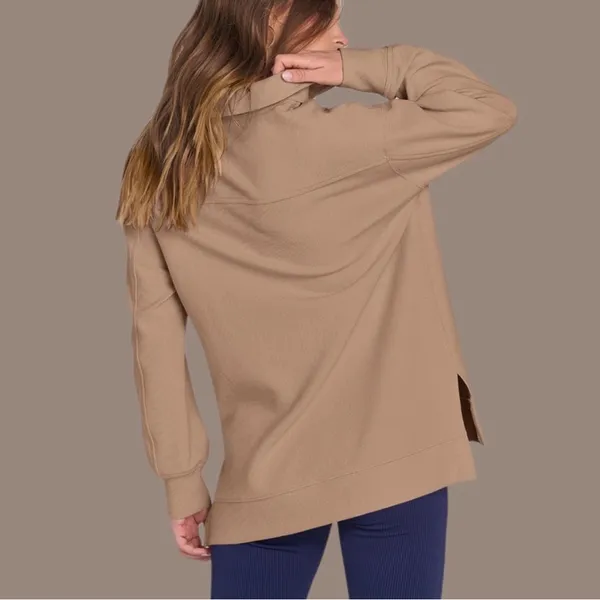 NWT ANRABESS Quarter Zip Oversized Pullover Auburn Long Sleeve Sweater – Medium‎ - Image 4