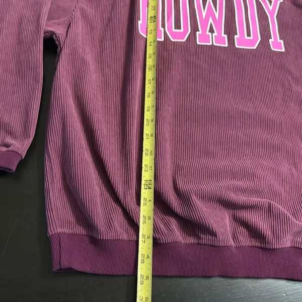 One‎ Eleven North Purple Howdy Corduroy Sweatshirt Womens Large Graphic Pullover - Image 2