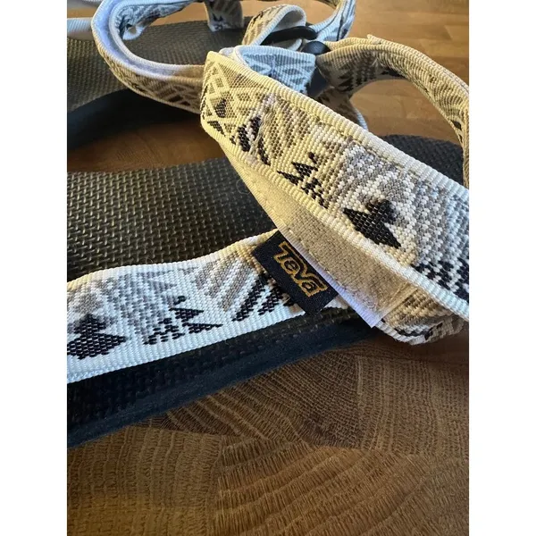 Teva Original Universal Size 10 Sport Sandals Geometric White Black Grey - Image 2