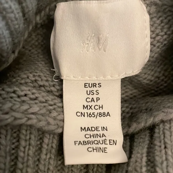 Oversized High Neck Turtleneck Woven Sweater in Blue/Gray - Size S Small - Image 5