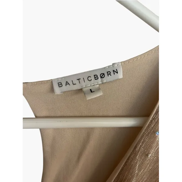 Baltic Born Esmeralda Glitter Maxi Dress Light Pink Champagne Sparkly Formal L - Image 2